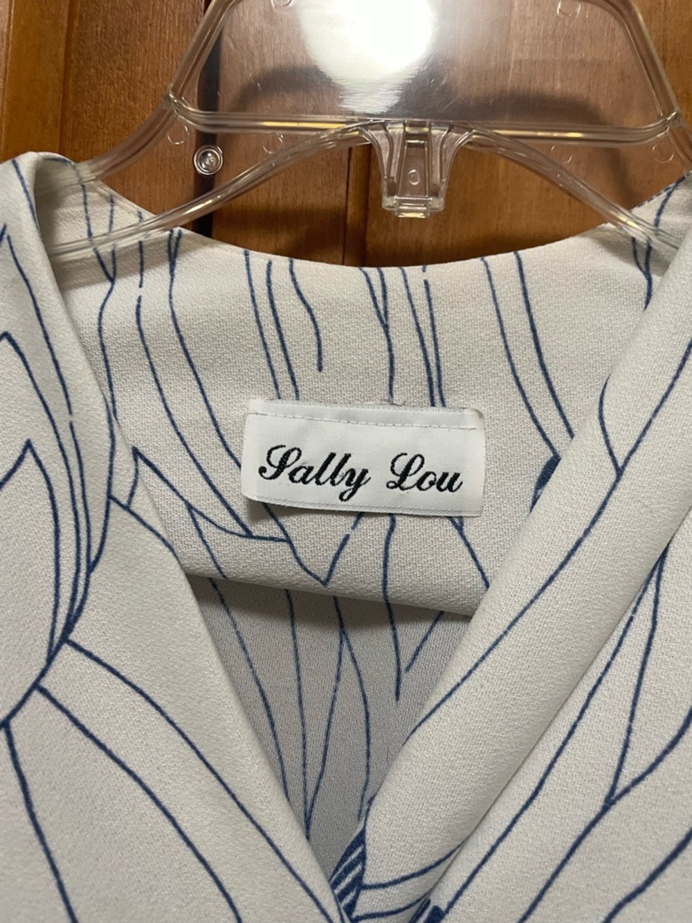 Vintage Sally Lou White & Navy Dress - Picture 3 of 5